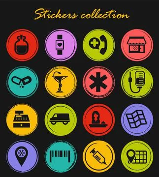 Drug store icons set Stock Illustration
