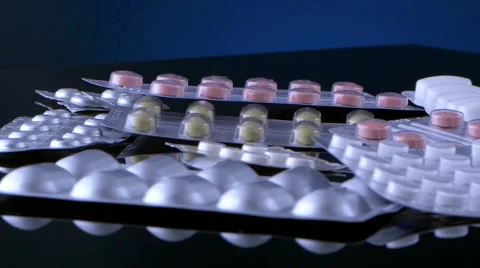 Drug tablets - close up Stock-Footage 46936270