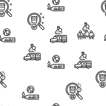 Drug Test Examination Device vector seamless pattern Stock Illustration