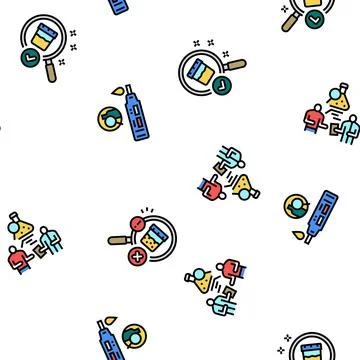 Drug Test Examination Device vector seamless pattern Stock Illustration