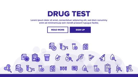 Drug Test Landing Header Vector 스톡 일러스트