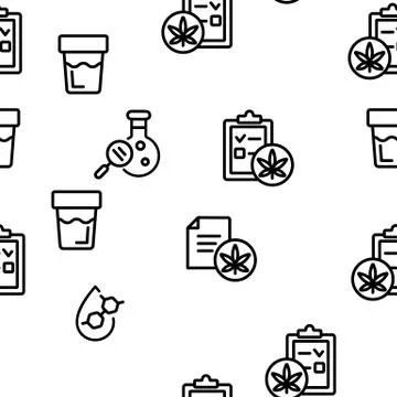 Drug Test Vector Seamless Pattern Stock Illustration