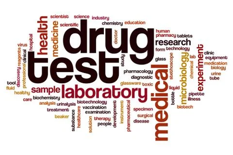 Drug test word cloud Illustrazione stock