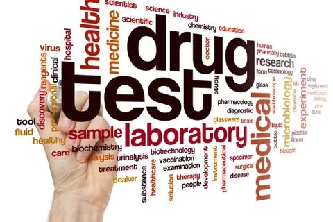 Drug test word cloud Stock Illustration