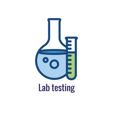 Drug Testing and Process Icon Vector Graphic with Rounded Edges Illustrazione stock