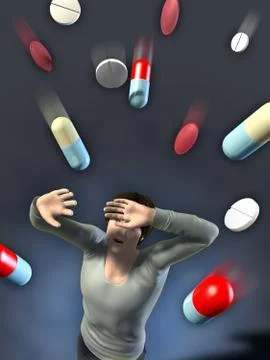 Drugs attack Illustrazione stock