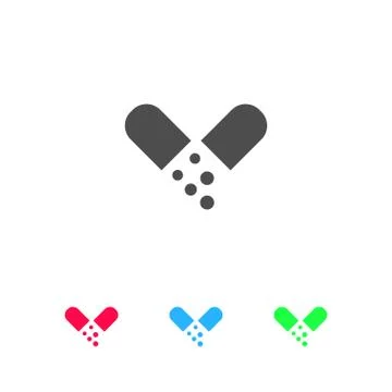 Drugs icon flat Stock Illustration