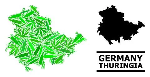 Drugs Mosaic Map of Thuringia State Illustrazione stock