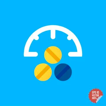 Drugs on schedule vector icon. Flat design. Simple icon. Modern icon in styli Stock Illustration