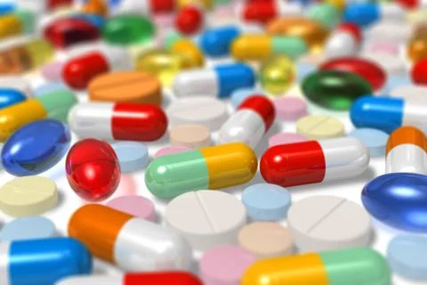 Drugs. Selective focus effect Stock Illustration