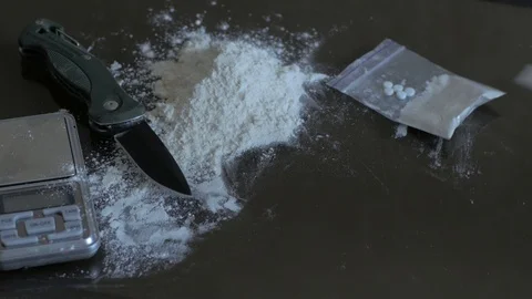 Drugs on the table Stock Footage 104574442