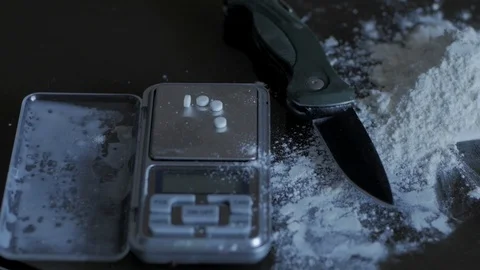 Drugs on the table Stock Footage 104574457