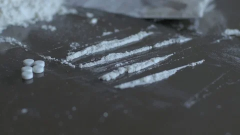 Drugs on the table Stock Footage 104574460