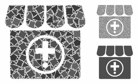 Drugstore Composition Icon of Bumpy Elements Stock Illustration