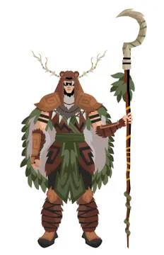 Druid powerful character Stock Illustration