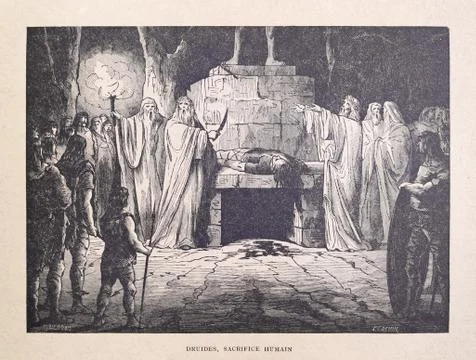 Druids practicing human sacrifice イラスト素材