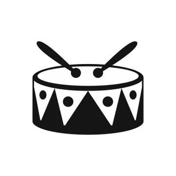 Drum and drumsticks icon, simple style Stockillustratie
