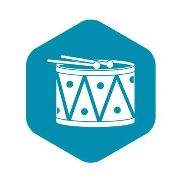 Drum and drumsticks icon, simple style Stock Illustration