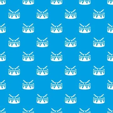 Drum and drumsticks pattern seamless blue Stockillustratie