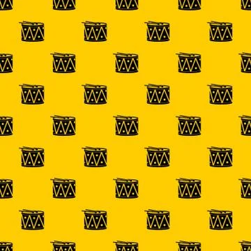 Drum and drumsticks pattern vector Stock Illustration