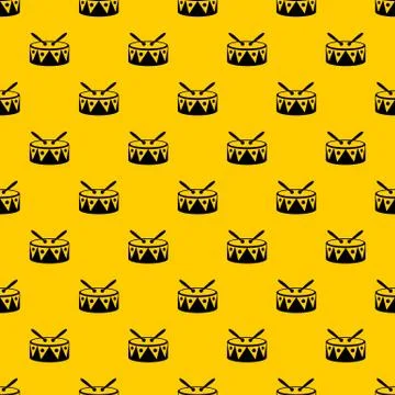 Drum and drumsticks pattern vector Stock Illustration