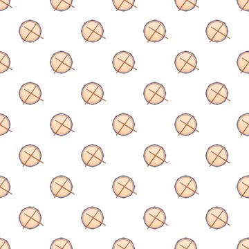 Drum and drumsticks seamless pattern background Stock Illustration