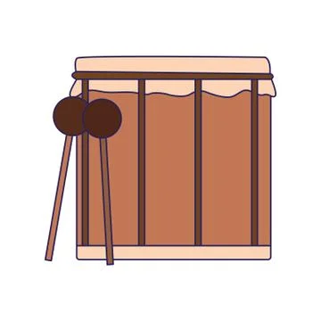 Drum and sticks icon, flat design Stock Illustration