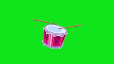 Drum animation on green background 動画素材 329201361