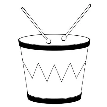 Drum in black and white Stock Illustration