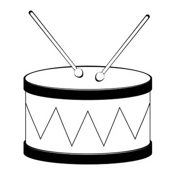 Drum in black and white Illustrazione stock