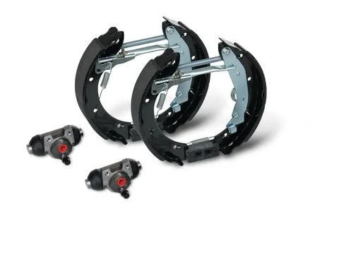 Drum brake kit pre-assembled set. Stock Photos