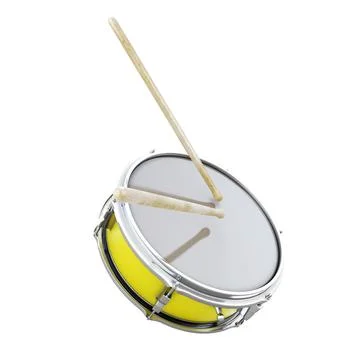 Drum close-up clipping path. 3d render image. Stock Photos