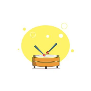 Drum colorful flat vector icon Stock Illustration
