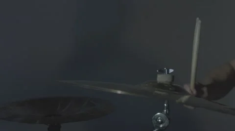 Drum Cymbal Slow Motion Log Stock Footage 54046847