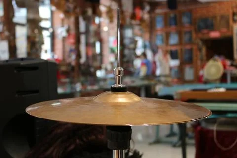 Drum cymbals blurred background Stock Photos