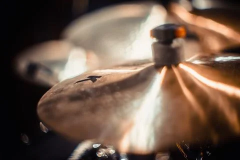 Drum cymbals close up Stock Photos