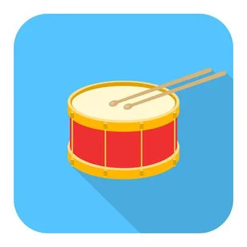 Drum, drum icon isolated on white background. African drum. Design image Stock Illustration