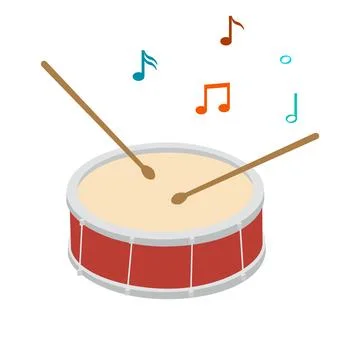 Drum, drum icon isolated on white background. African drum. Design image Stock Illustration