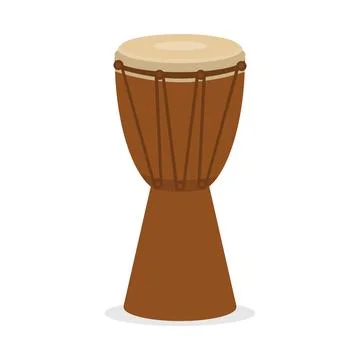 Drum, drum icon isolated on white background. African drum. Design image Stock Illustration