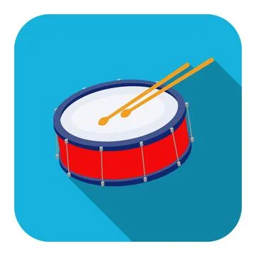 Drum, drum icon isolated on white background. African drum. Design image Stock Illustration