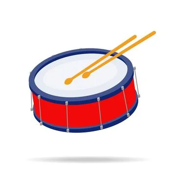 Drum, drum icon isolated on white background. African drum. Design image Stock Illustration