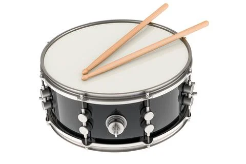 Drum with drumsticks, marching drum. 3D rendering イラスト素材
