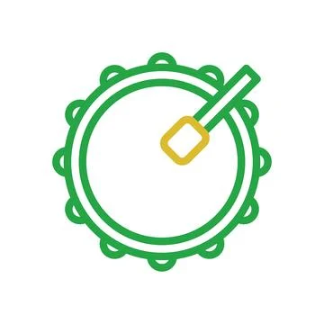 Drum element duocolor orange green ramadan illustration Stock Illustration
