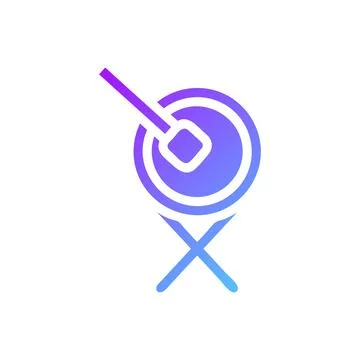 Drum element solid blue purple ramadan illustration Stock Illustration