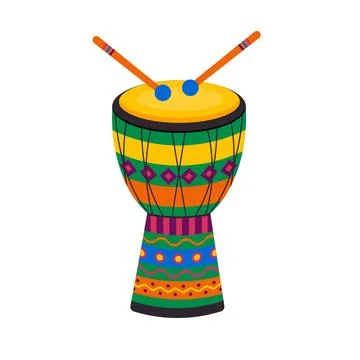 Drum. Ethnic folk percussion instruments. Stock Illustration