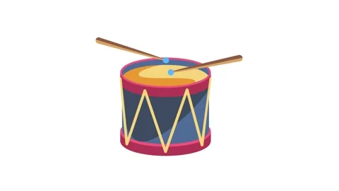 A drum featuring two sticks placed on top, indicating it's set for a perfor.. Stock Footage 332330401