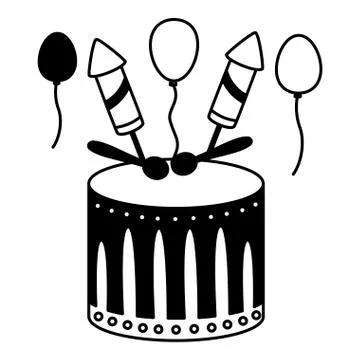 Drum fireworks carnival Illustrazione stock