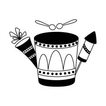Drum fireworks carnival イラスト素材