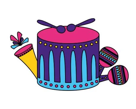 Drum fireworks carnival イラスト素材