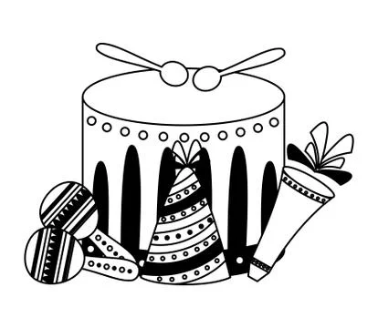 Drum fireworks carnival Stock Illustration